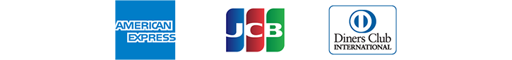 AMERICAN EXPRESS、JCB、Diners Club